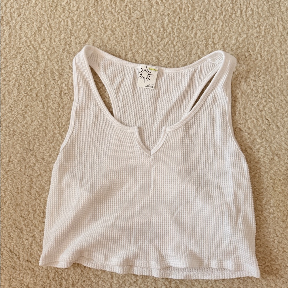 Aerie cropped waffle knit top